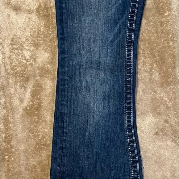 Miss Me Dark Blue Boot Cut Jeans with Embellished Pockets Size 28 - Picture 11 of 13